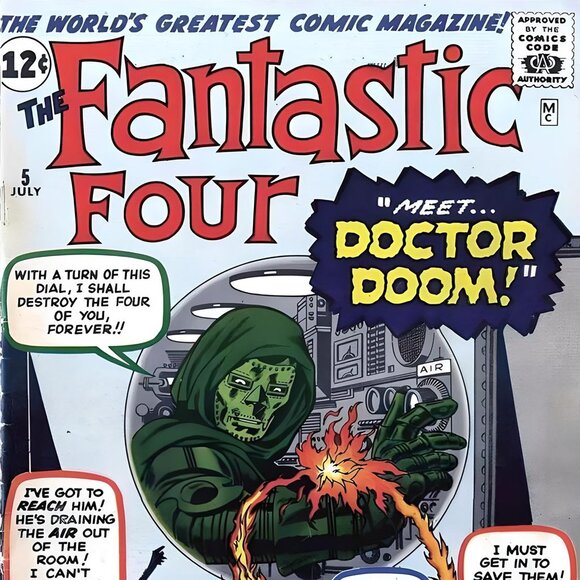 Fantastic Four #5 Comic Book Cover vinyl coated canvas Fabric Poster - Picture 1 of 2